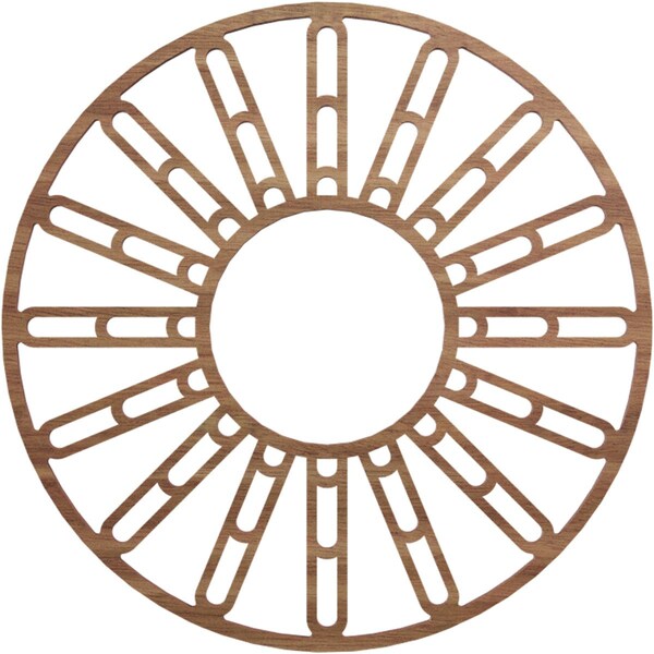 Ekena Millwork Hale Wood Fretwork Pierced Ceiling Medallion, Walnut, 16"OD x 5 3/4"ID x 3/8"T CMWP16X16X0375HHWA - main
